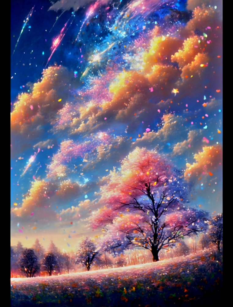 幻想的な桜の木